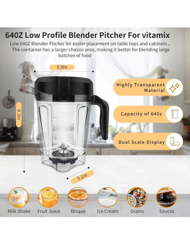 Recipiente de 1.89L para Licuadora Vitamix 5200 5300 6500