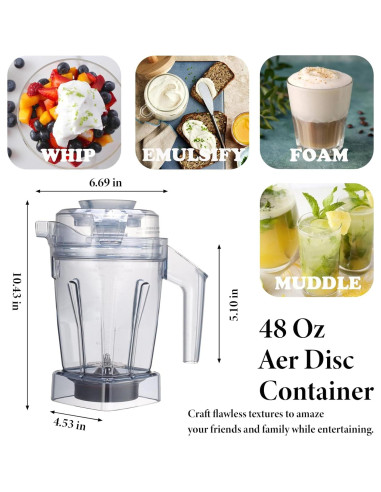 Contenedor Aer Disc 1.36L Sacumea para Licuadoras Vitamix