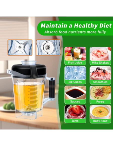 Contenedor de Reemplazo 64oz LEEPENK para Vitamix 7500 y Más