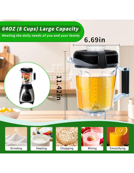 Contenedor de Reemplazo 64oz LEEPENK para Vitamix 7500 y Más