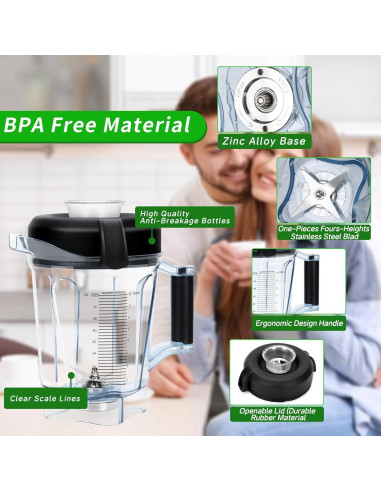 Contenedor de Reemplazo 64oz LEEPENK para Vitamix 7500 y Más