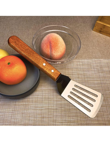 Juego de 2 espátulas de metal KLAQQED - Acero inoxidable y madera