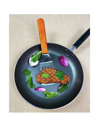 Juego de 2 espátulas de metal KLAQQED - Acero inoxidable y madera