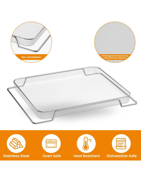 Cesta de Freidora de Aire SettleDown 3 Piezas Acero Inoxidable