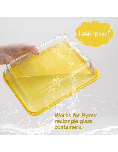 Tapa de Silicona Rectangular LUVCOSY para Tazones Pyrex - 6 Piezas