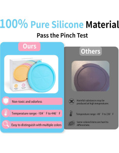 Tapa de Silicona Ullnosoo para Cuencos Pyrex 4 Tazas - 4 Pcs 2