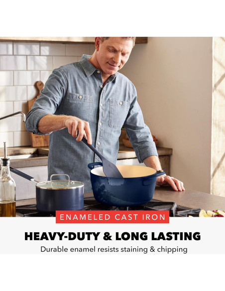 Horno Holandés GreenPan Bobby Flay 5.5QT Cobalto Enameled