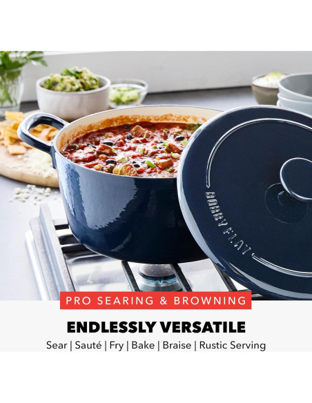 Horno Holandés GreenPan Bobby Flay 5.5QT Cobalto Enameled