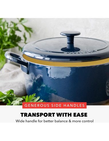 Horno Holandés GreenPan Bobby Flay 5.5QT Cobalto Enameled