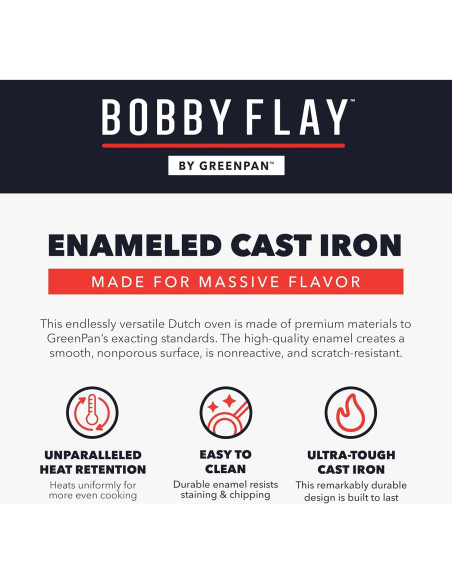 Horno Holandés GreenPan Bobby Flay 5.5QT Cobalto Enameled