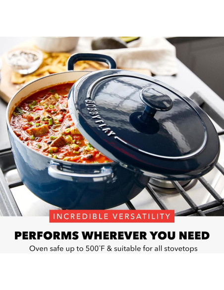 Horno Holandés GreenPan Bobby Flay 5.5QT Cobalto Enameled