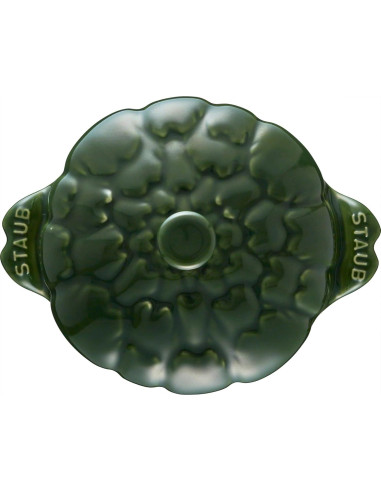 Cazuela de Cerámica STAUB 16 oz Albahaca Ovalada con Tapa