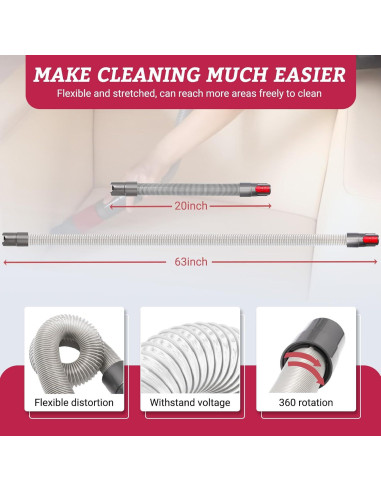 Cepillo de Polvo y Manguera Flexible ACCTDLF para Dyson V7 V8 V10 V11 V15