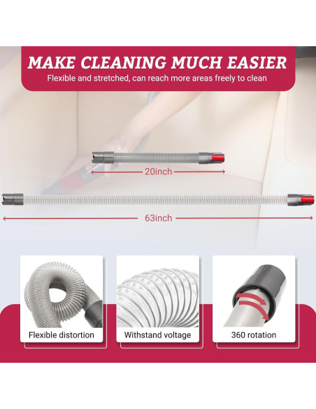Cepillo de Polvo y Manguera Flexible ACCTDLF para Dyson V7 V8 V10 V11 V15