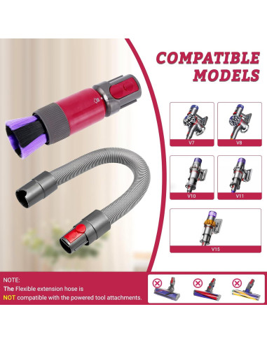 Cepillo de Polvo y Manguera Flexible ACCTDLF para Dyson V7 V8 V10 V11 V15