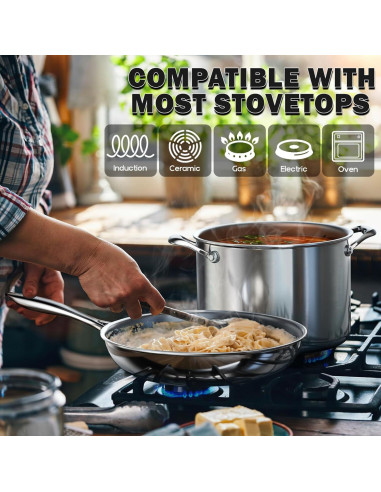 Cacerola de Acero Inoxidable Cooks Standard 3 Cuartos Plata