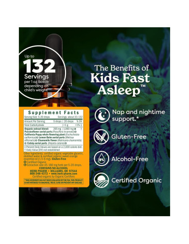 Apoyo Herbal para Dormir Niños Herb Pharm 30 ml Vegano