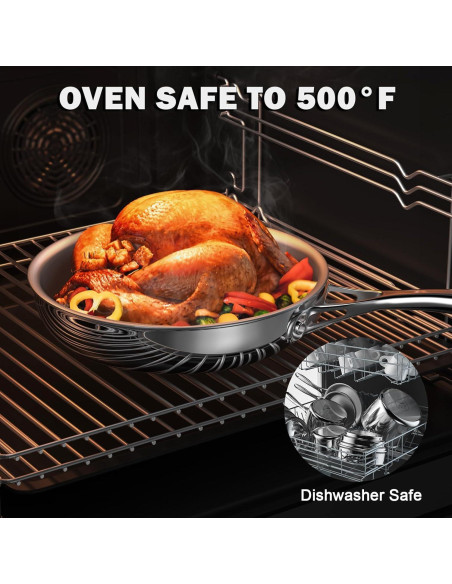 Cacerola de Acero Inoxidable Cooks Standard 3 Cuartos Plata