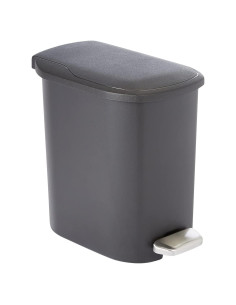 Basurero Compacto Amazon Basics 6L Negro con Pedal Silencioso