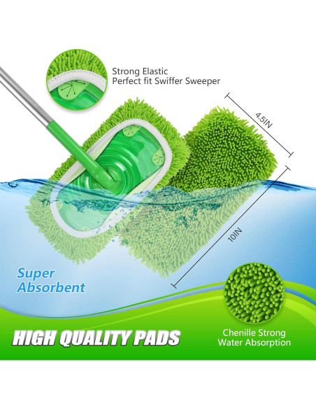 Juego de 4 Paños de Microfibra Meeti para Swiffer Verde