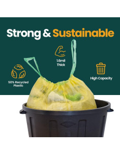 Bolsas de Basura 13 Galones ETSUS, 80 Unidades Recicladas 2