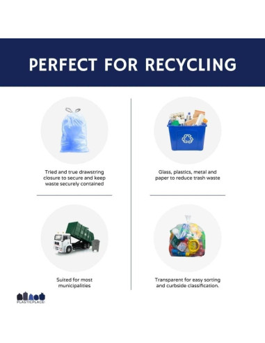 Bolsas de Basura Plasticplace Código V 100 Unidades Azul 15-18 Litros