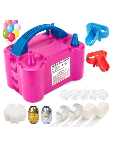Bomba de Globo Eléctrica ELLECK 600W Doble Boquilla Rosa Bomba de Globo Eléctrica ELLECK 600W Doble Boquilla Rosa