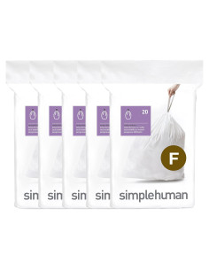 Bolsas de Basura Ajustadas simplehuman 30L 100 Contar Blanco
