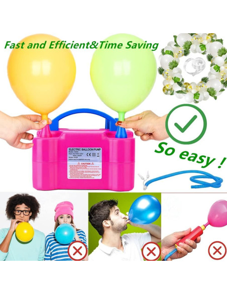 Bomba de Globo Eléctrica ELLECK 600W Doble Boquilla Rosa Bomba de Globo Eléctrica ELLECK 600W Doble Boquilla Rosa