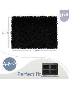 Filtros de Carbón Activado para Basura LUTQ 4-Pack 10.9x7.9 cm 2