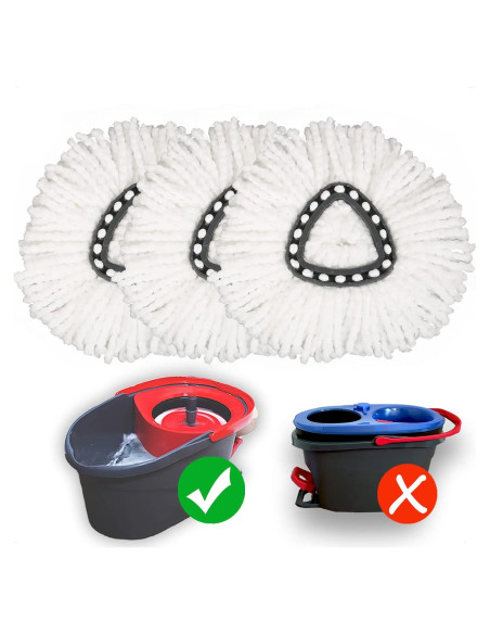 Cabezal de Repuesto para Mopa Homsis - Paquete de 3 Microfibra Cabezal de Repuesto para Mopa Homsis - Paquete de 3 Microfibra