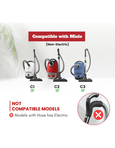 Kit de Accesorios de Aspiradora Miele C1 C2 C3 - 5 Piezas + Varilla