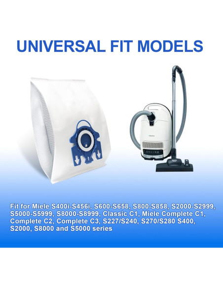 10 Bolsas de Aspiradora Miele GN + 2 Filtros MP y AC