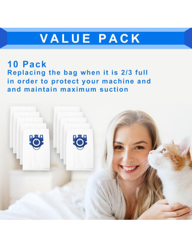 10 Bolsas de Aspiradora Miele GN + 2 Filtros MP y AC