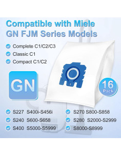 16 Bolsas de Polvo 3D Airclean LemonQueen para Aspiradora Miele 2