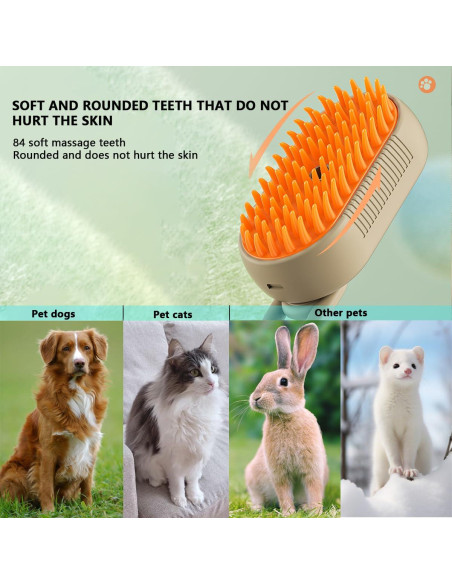 Cepillo de Vapor 3 en 1 QSUKE para Gatos y Perros Caqui Cepillo de Vapor 3 en 1 QSUKE para Gatos y Perros Caqui