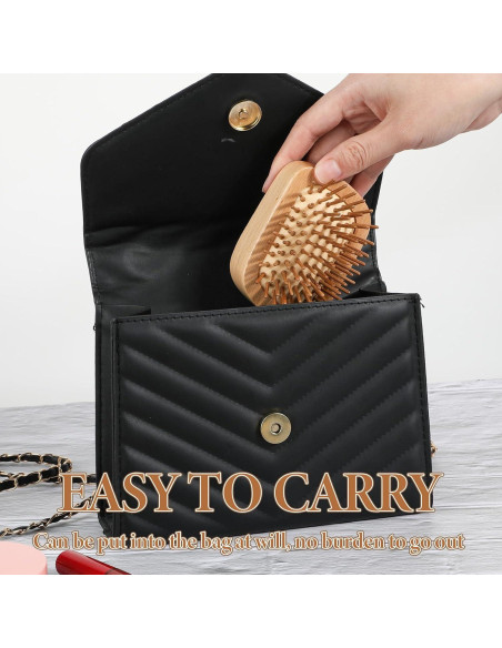 Cepillo de Pelo de Bambú Sliverdew Mini 10x6.2cm Masajeador