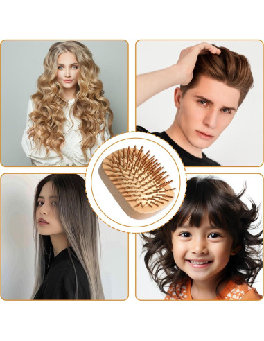 Cepillo de Pelo de Bambú Sliverdew Mini 10x6.2cm Masajeador