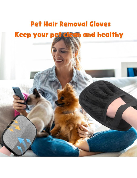 Guantes Quitapelos Electroestáticos BHXGLWK 2 Piezas Mascotas