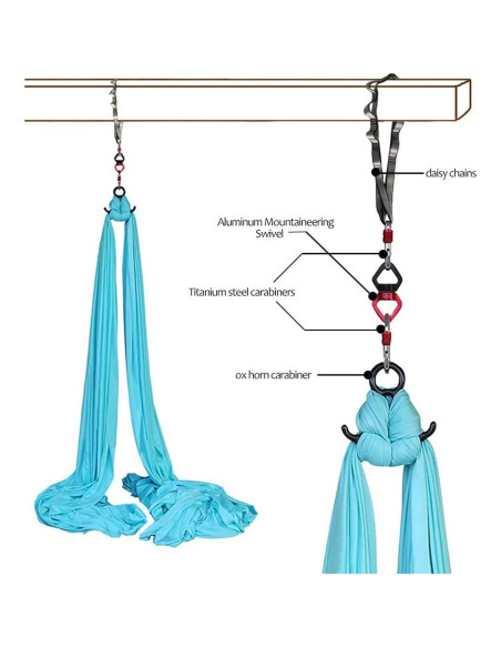 Conjunto de Telas Aéreas SYCYKA 10m x 2.8m para Yoga y Acrobacia Conjunto de Telas Aéreas SYCYKA 10m x 2.8m para Yoga y Acrobacia