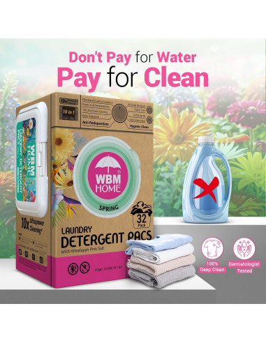 Bolsas de detergente WBM Home 32 unidades fragancia primavera