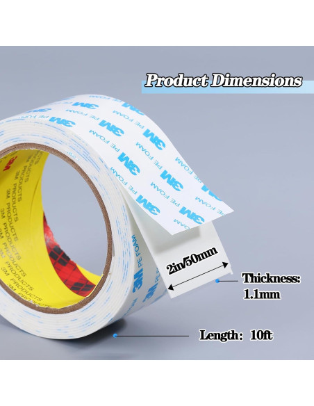 Cinta Doble Cara HUTIXI 5cm x 3m Alta Resistencia Impermeable