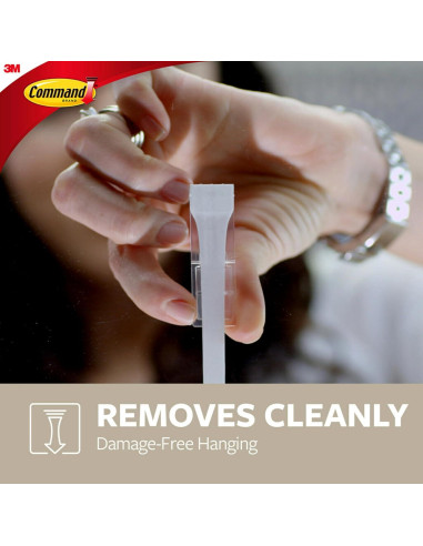 Riel Decorativo para Llaves Command 3M, 4 Ganchos, Negro/Plata