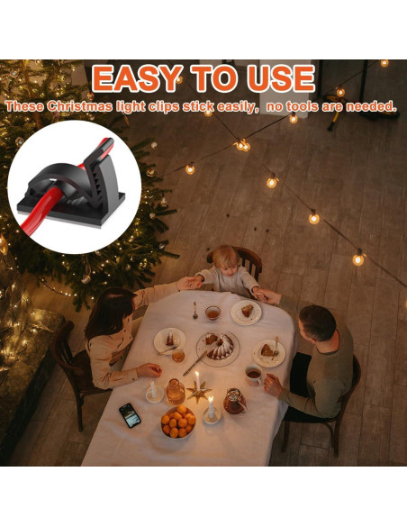Ganchos de Comando Tendiren 30PCS para Luces de Cuerda