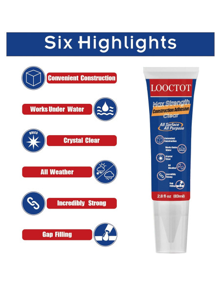 Adhesivo de Construcción LOOCTOT Transparente 83ml Squeeze