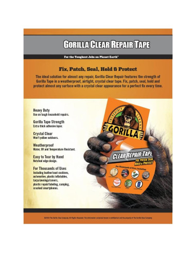 Cinta Adhesiva Transparente Gorilla 4.57m - Paquete de 2