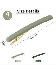 4 Clips de Pelo en Forma de Pato Motroce - 9 cm Verde 2