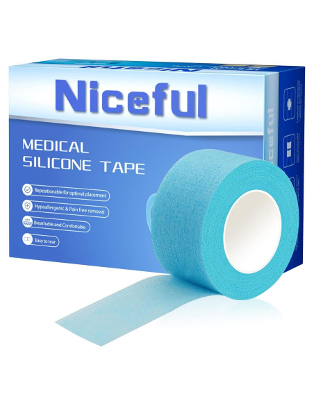 4 Rollos de Cinta Médica de Silicona Niceful 2.5cm x 3.65m