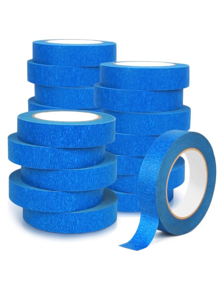 20 Rollos de Cinta de Pintor Azul LNDIEHS 2.54 cm x 50.29 m