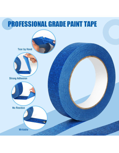 20 Rollos de Cinta de Pintor Azul LNDIEHS 2.54 cm x 50.29 m